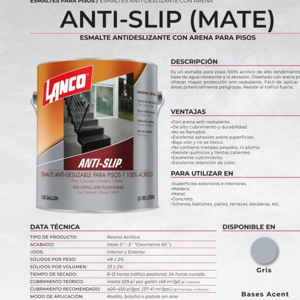 Lanco Esmalte para Pisos Anti Slip