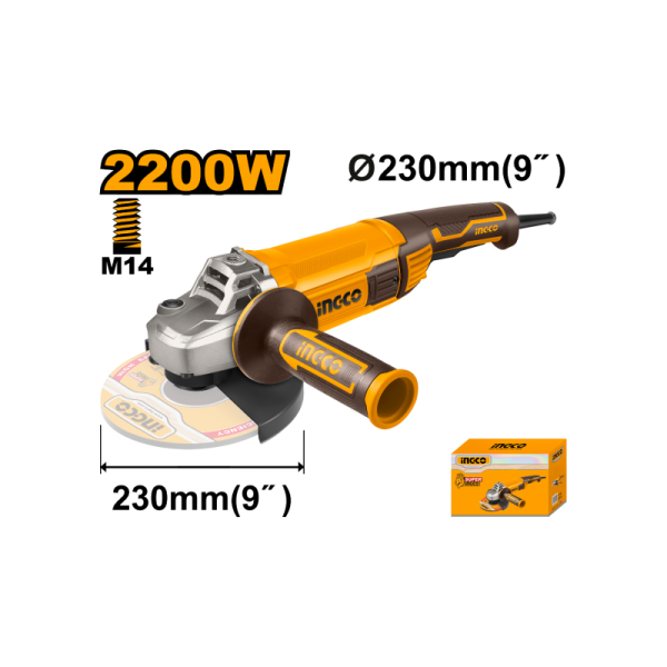 ESMERIL ANGULAR ELECTRICO 9" 230mm 2200W (AG220018) INGCO